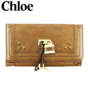 Chloe Paddington long Wallet zipper brown leather